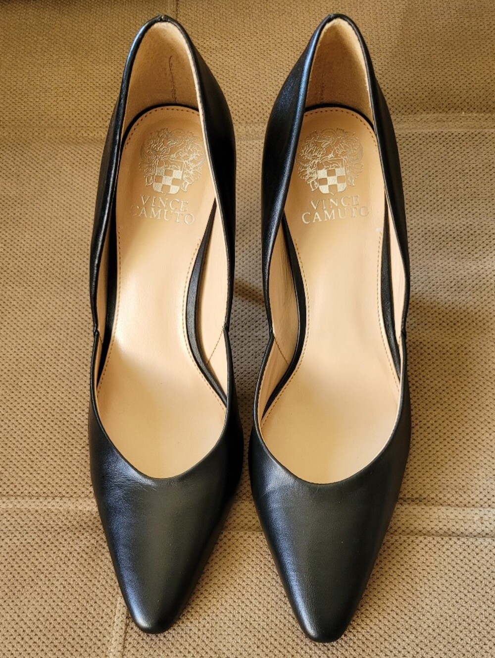 Vince Camuto  Leather Pump With Modern Heel & Pointed Toe Excellent Condition